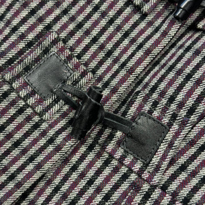 Miu Miu 00’s Virgin Wool + Removable Sheep Fur Plaid Duffle Coat - IT42 | Medium, Purple