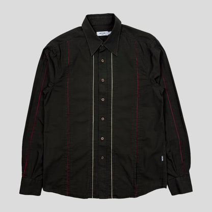 Moschino Jeans 00’s Tectonic Seam Technical Cotton Shirt - M | Brown