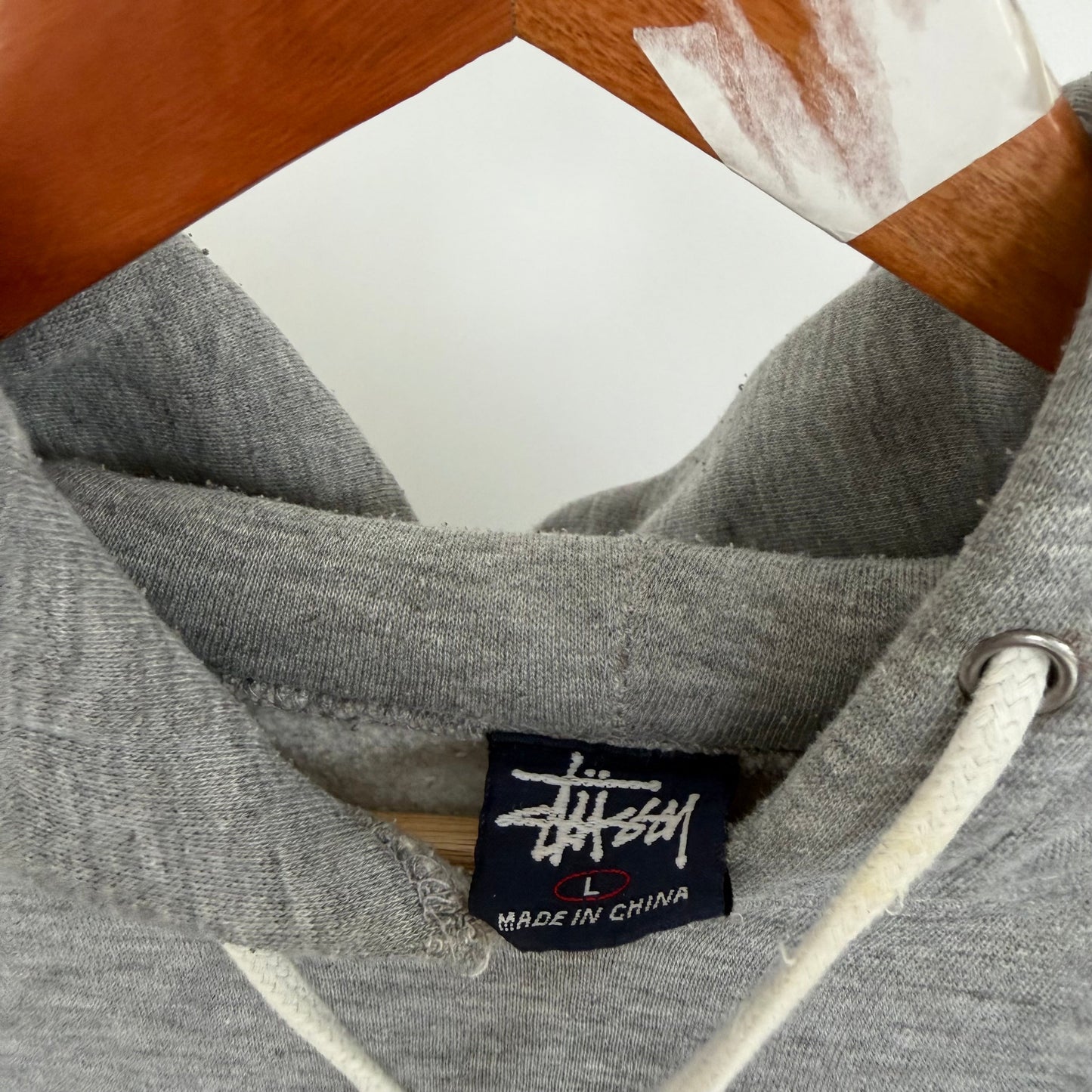 1990s stüssy distressed dragon hoodie | O/S, Grey