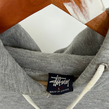 1990s stüssy distressed dragon hoodie | O/S, Grey