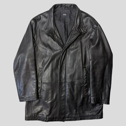 Hugo Boss 90’s Modular 2 in 1 Lambskin Leather Trench Coat - XL | Default Title, Black