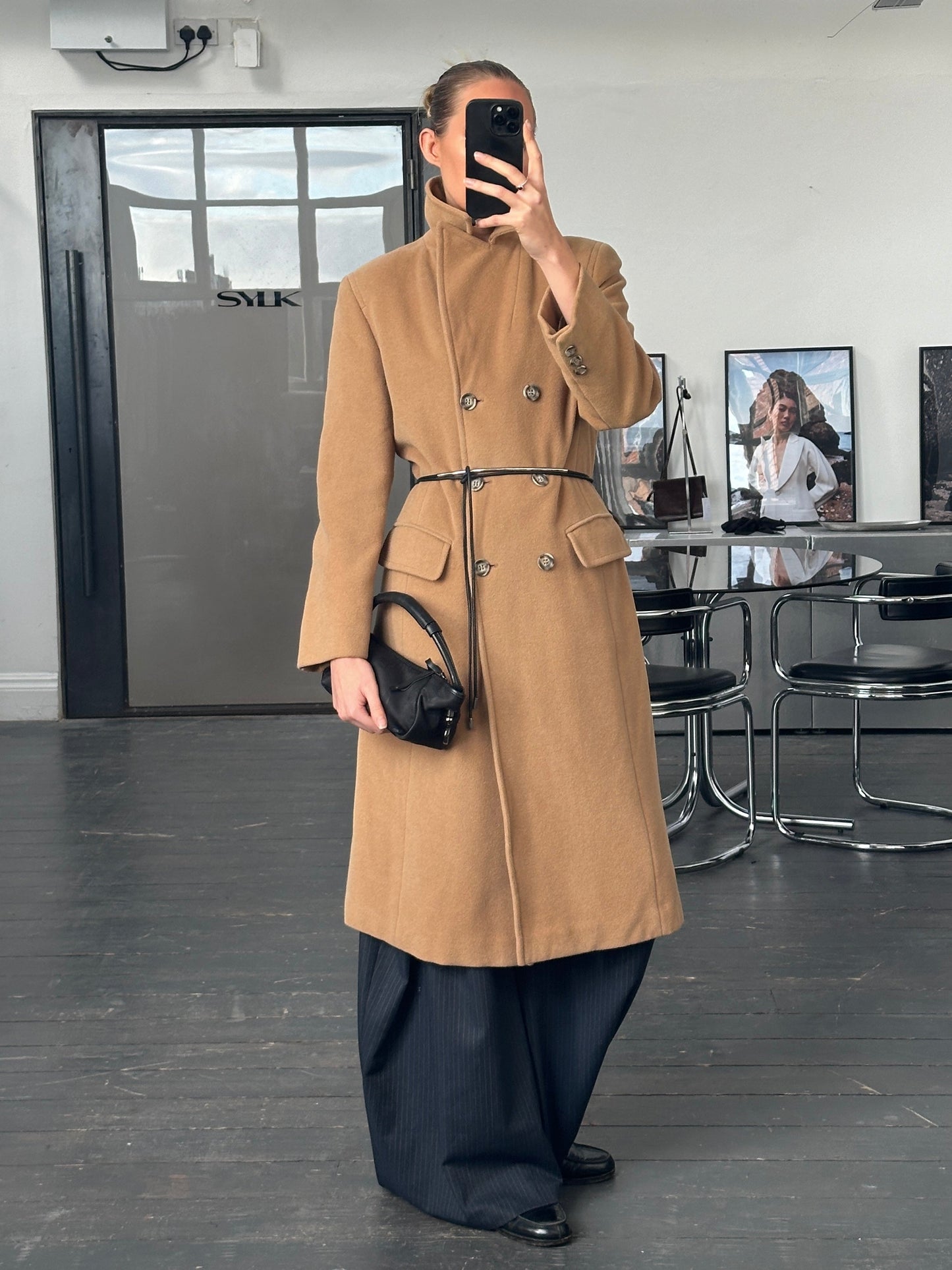 Marella 1990s Virgin Wool Double Breasted Coat - M