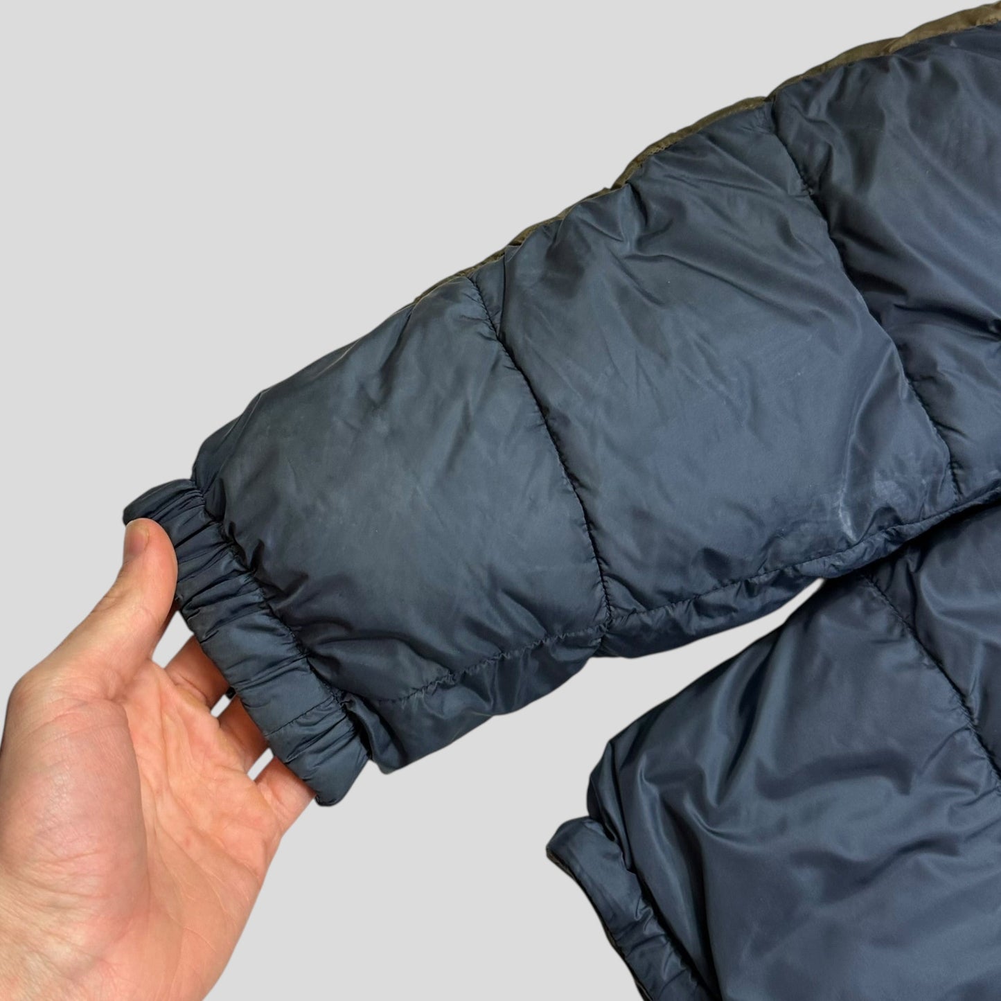 Prada Milano 2012 Leather Reversible Triangle Logo Nylon Puffer Jacket - L | Default Title, Multicoloured