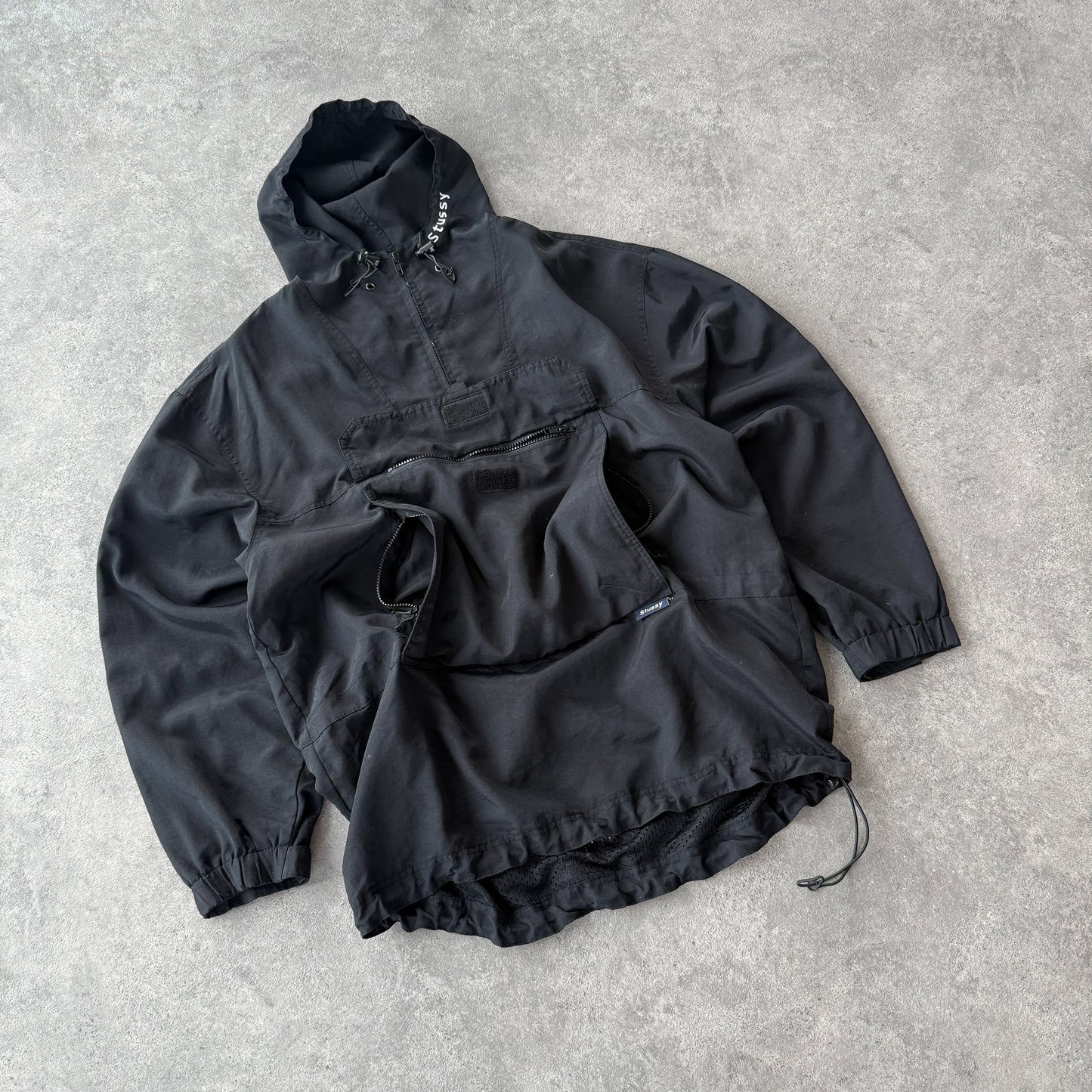 Stussy RARE 1990s 1/4 zip technical cargo jacket (L)