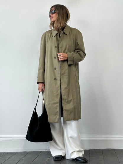 Aquascutum Cotton Concealed Placket Trench Coat - L/XL