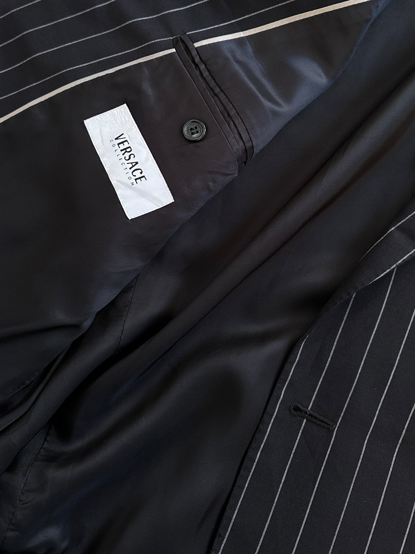 Versace Collection Stripe Pure Wool Single Breasted Blazer - 44R/XL