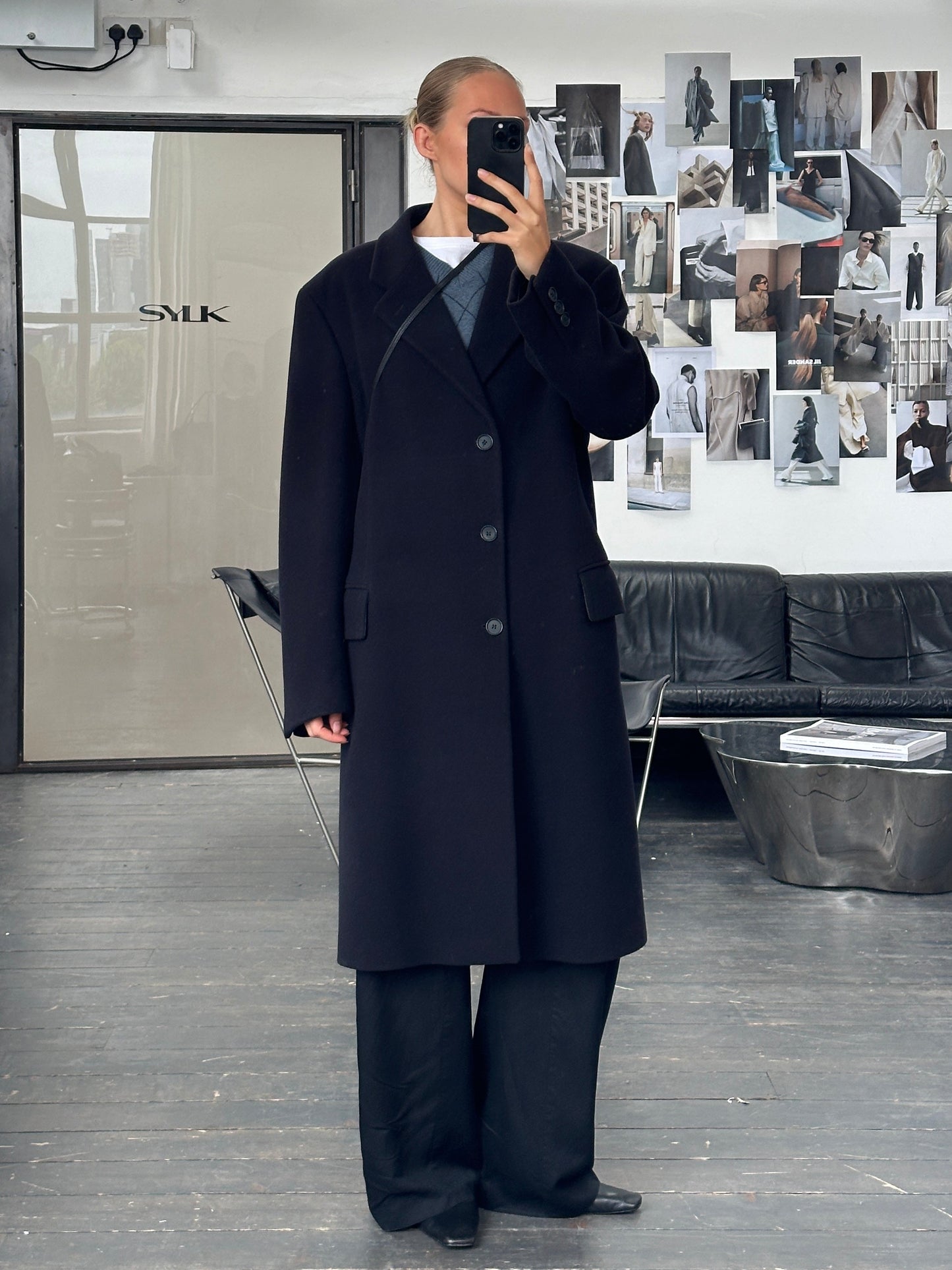 Emporio Armani 1990s Wool Cashmere Single Breasted Coat - XL