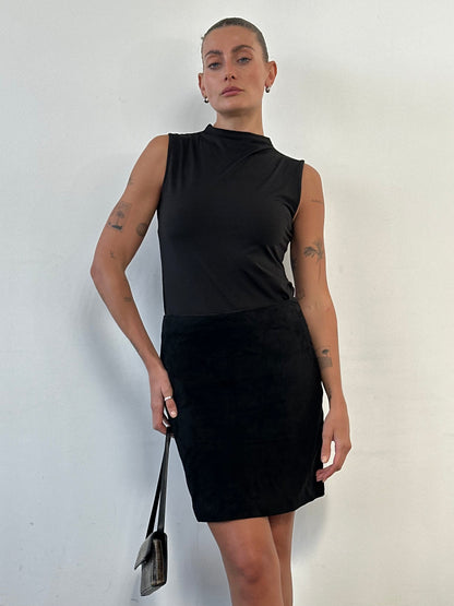Gianni Versace 1990s Suede Mini Skirt - W30