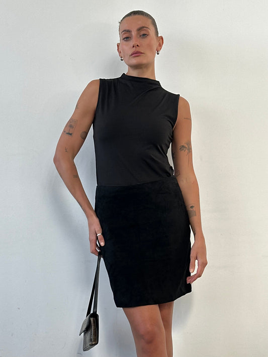 Gianni Versace 1990s Suede Mini Skirt - W30