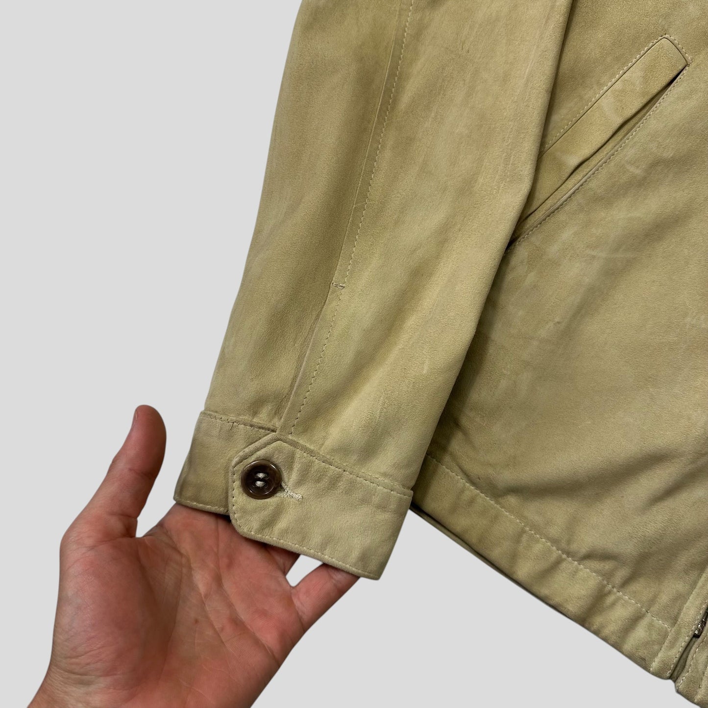CP Company 00’s Suede Leather Harrington Work Jacket - M | Default Title, Cream