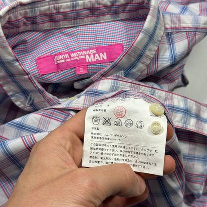 Junya Watanabe Womens 2012 Checkered Plaid Short Sleeve Shirt - S | Default Title, Multicoloured