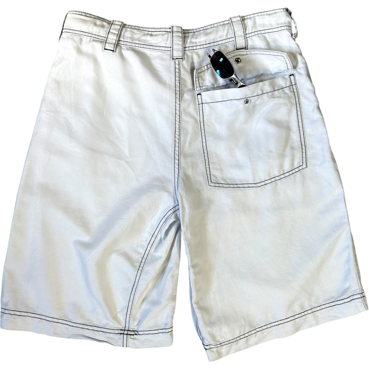 Armani Jeans 00’s Contrast Stitch Linen Hemp Shorts W32 | W32, Multicoloured