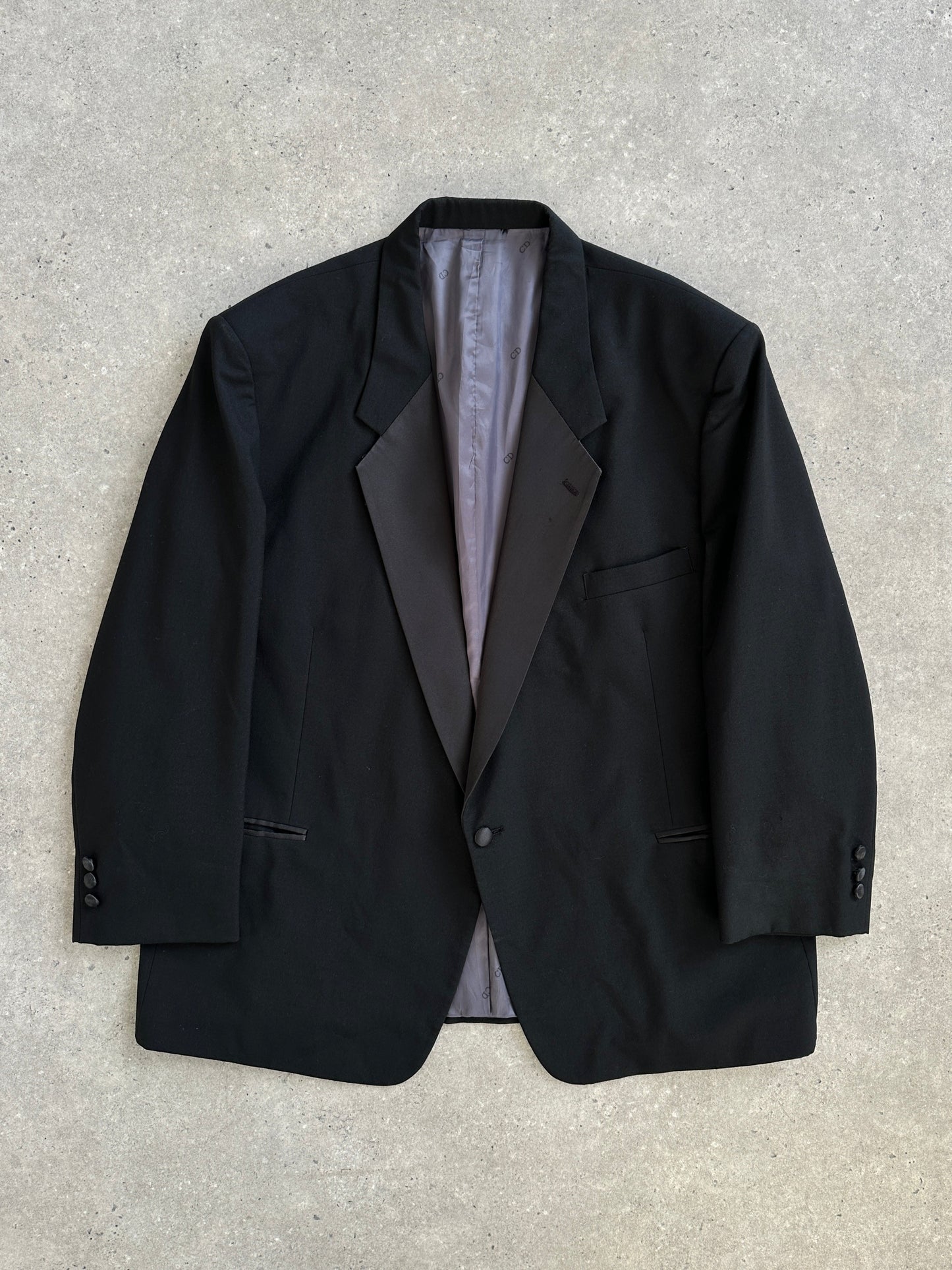 Christian Dior Le Connaisseur 1990s Tuxedo Wool Blazer - 52R/XXL