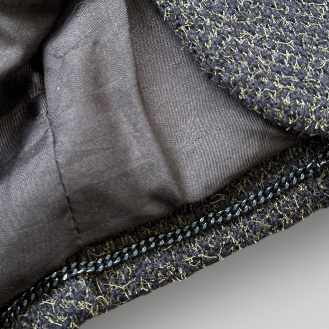 Chanel 1997 Cropped Tweed Lana Wool Blazer 40