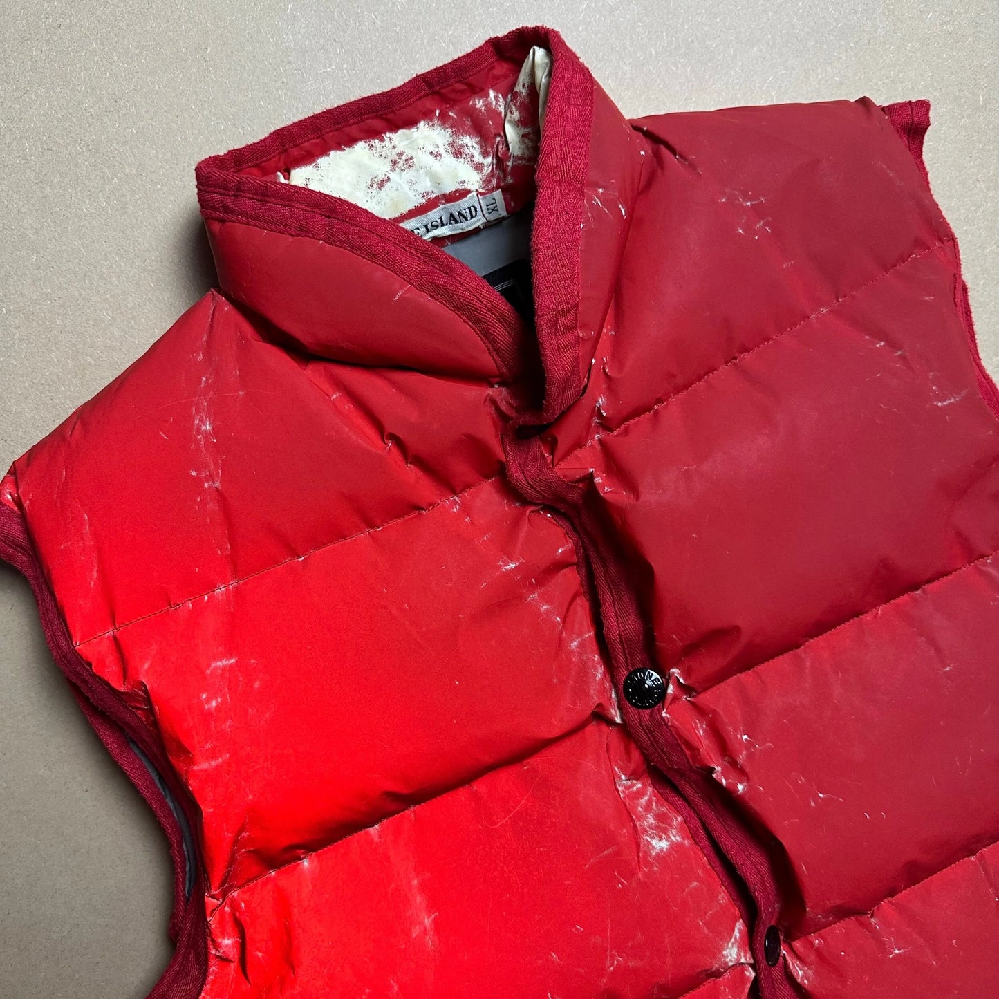 A/W 1993 Scarlet Red Reflective Goose Down Gilet