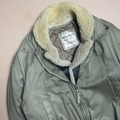 A/W 1989 Sage Green Raso Gommato Dual Layer Bomber