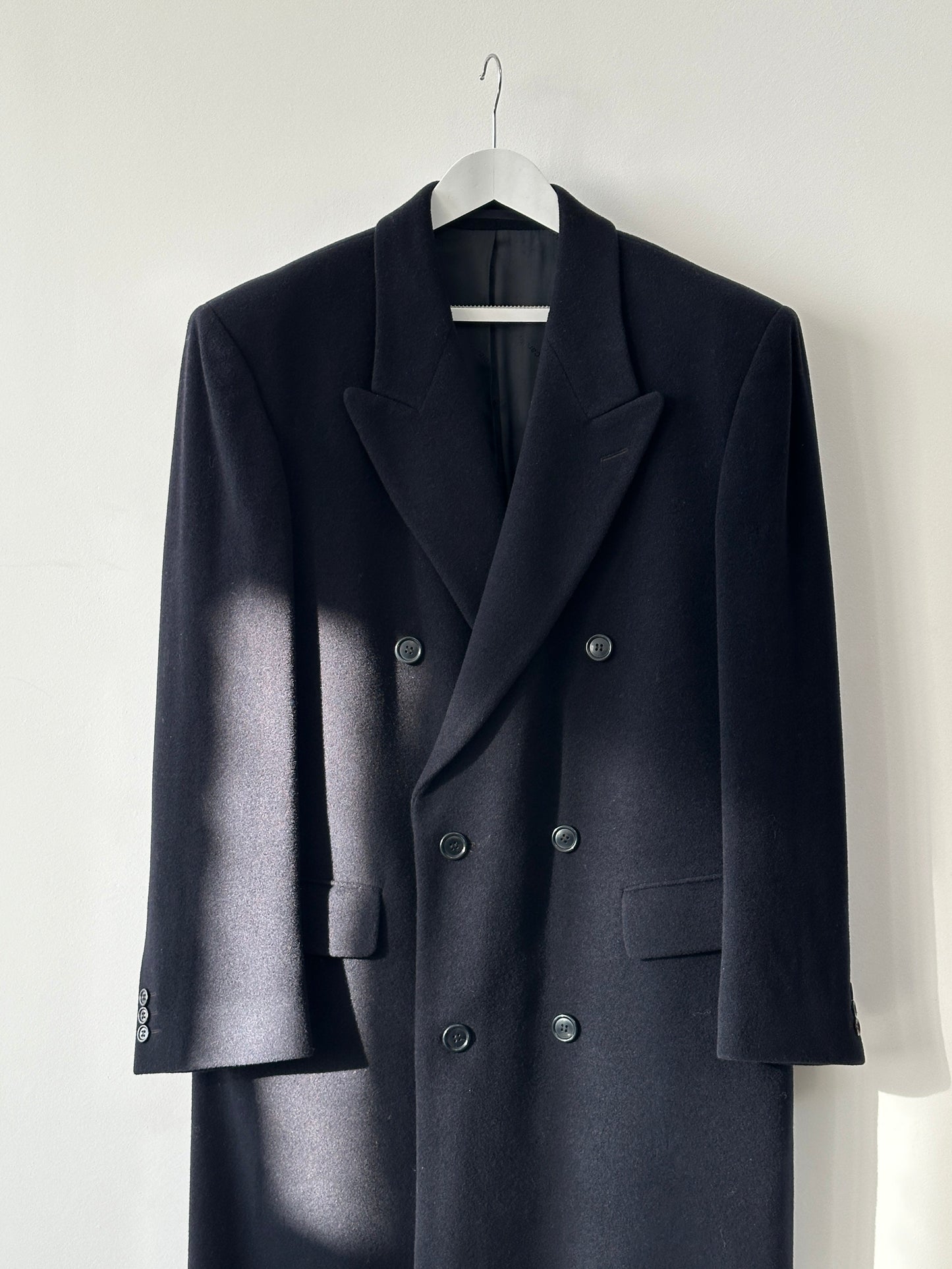 Pierre Cardin 1990s Wool Cashmere Double Breasted Floor Length Coat - XL