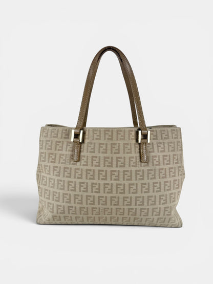 90s Fendi Zucca Beige Handbag | O/S, Multicoloured