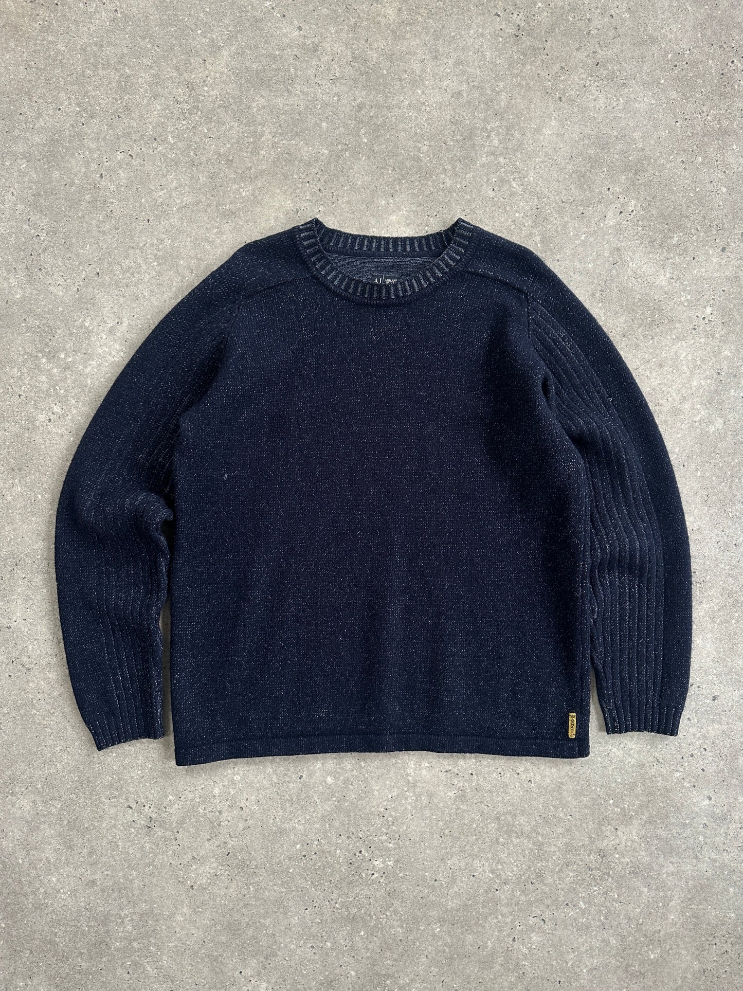 Armani Jeans 2000s Wool Knitted Logo Jumper - M