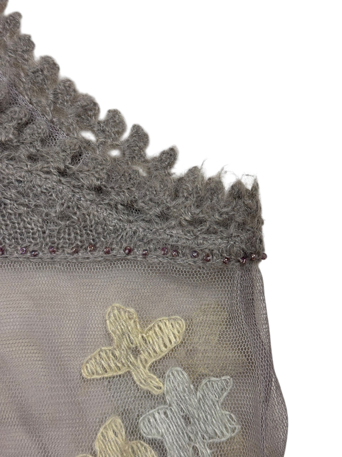 Moschino knit mesh embellished top | Grey, Grey