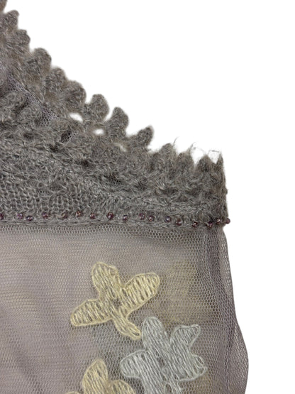 Moschino knit mesh embellished top | Grey, Grey