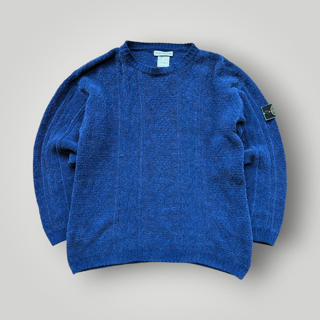 Stone Island 1980s Chenille Cable Knit L | Default Title, Blue