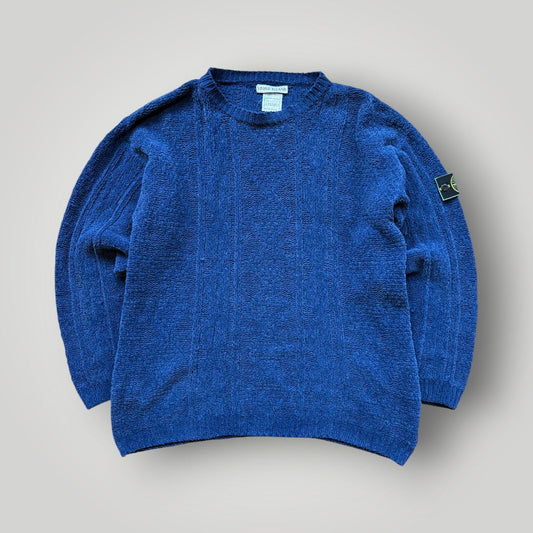Stone Island 1980s Chenille Cable Knit L | Default Title, Blue
