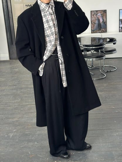 Vintage 1990s Wool Single Breasted Coat - XL