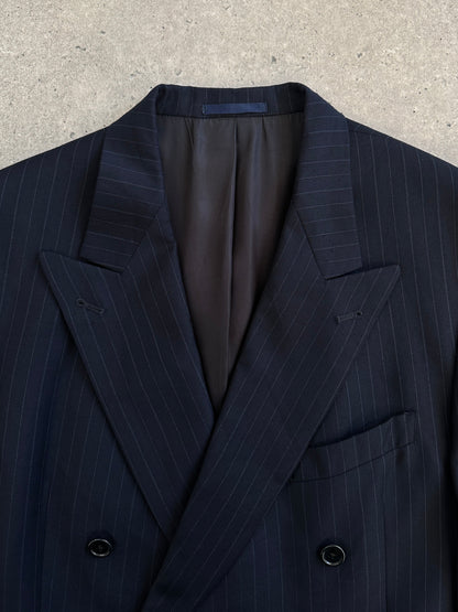 Daniel Cremieux x Loro Piana 1990s Pure Wool Stripe Double Breasted Blazer - 42R/XL