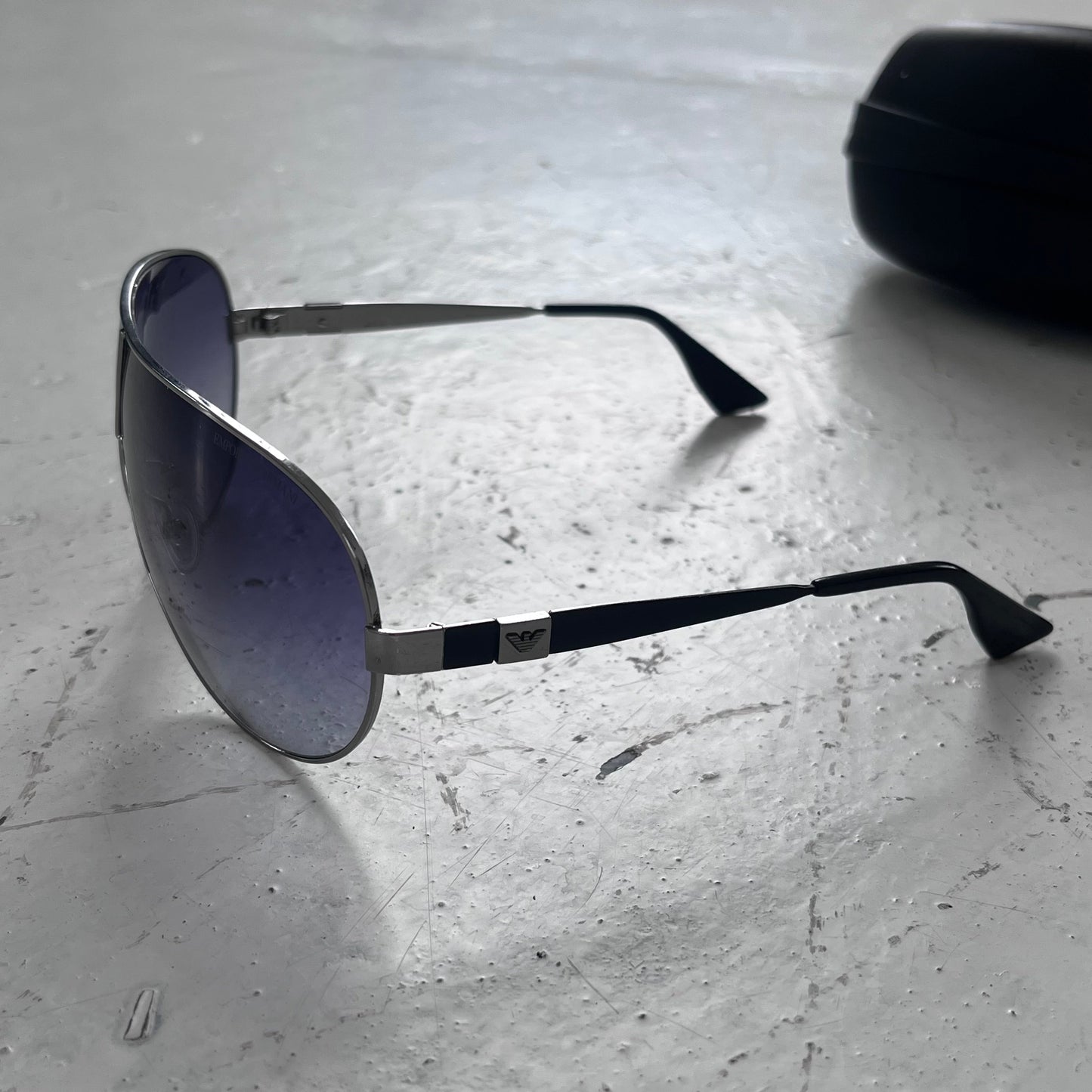 2000s emporio armani violet/silver sunglasses | O/S, Silver