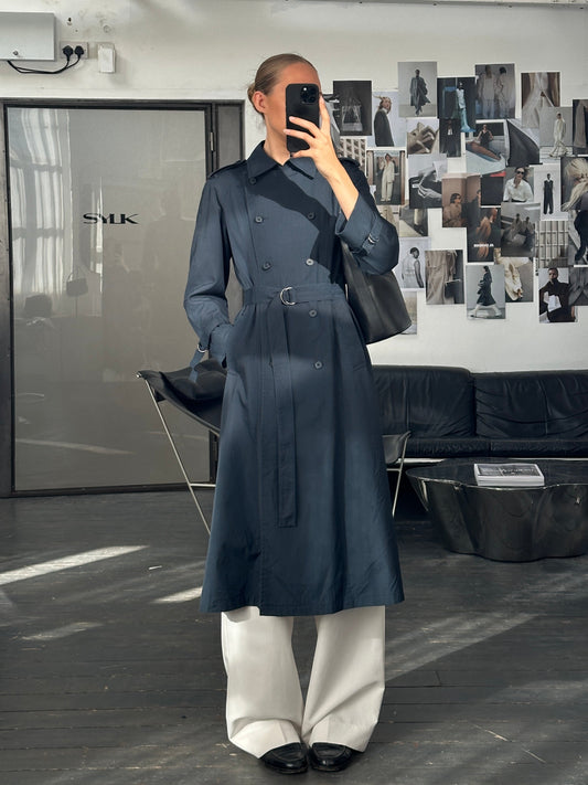 London Fog 1980s Double Breasted Cotton Trench Coat - S