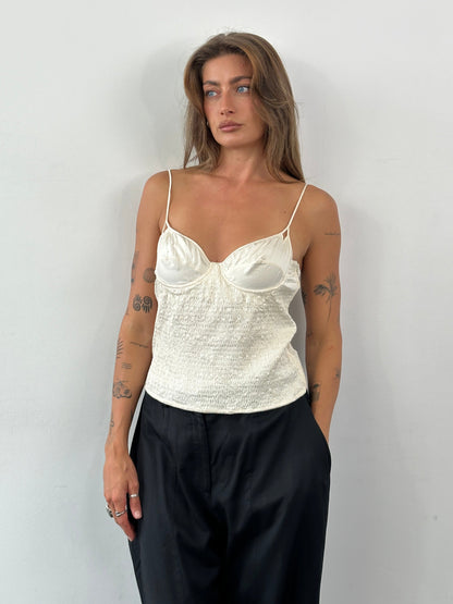 Giorgio Armani 1990s Silk Ruched Top - M