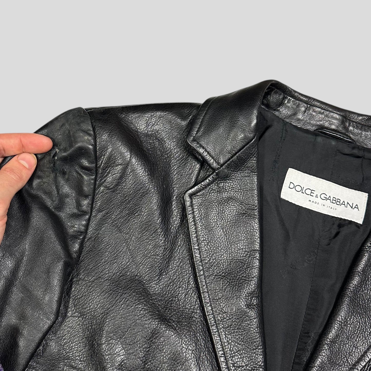 Dolce & Gabbana 00’s Leather Matrix Trench Coat Jacket - IT48 (M/L)