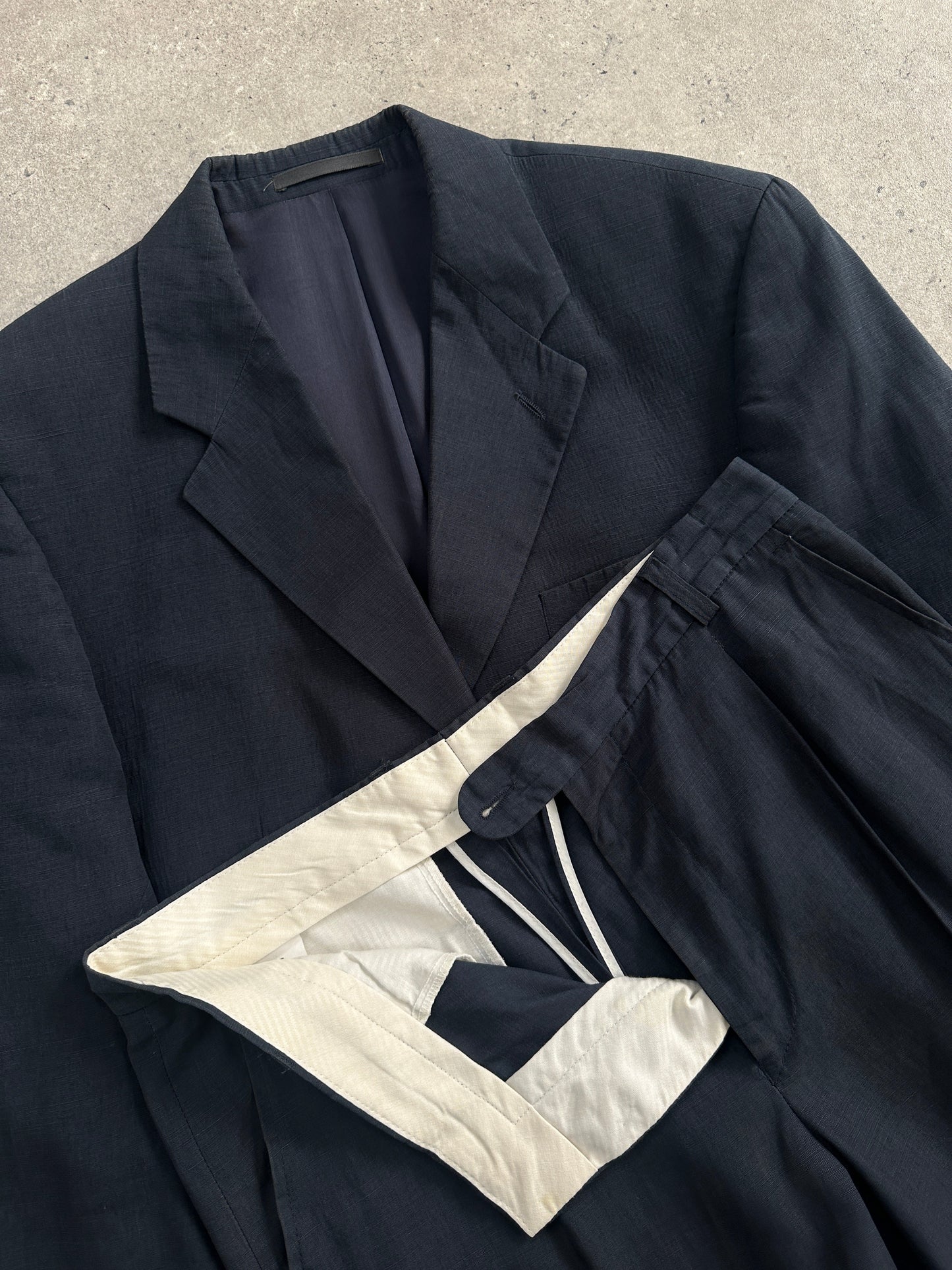 Vintage Linen Lyocel Single Breasted Suit - 40R/W32