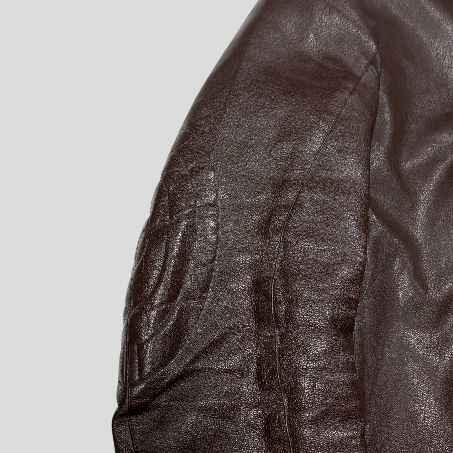 Prada SS00 Leather Articulated Elbow Detailed Moto Jacket - IT54 | Default Title, Brown
