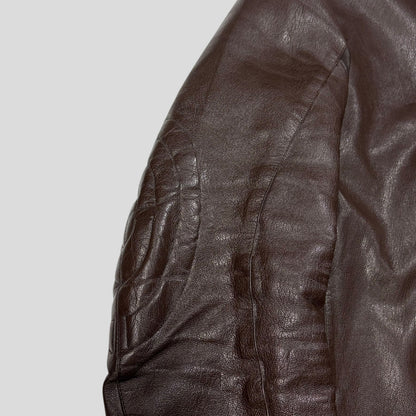 Prada SS00 Leather Articulated Elbow Detailed Moto Jacket - IT54 | Default Title, Brown