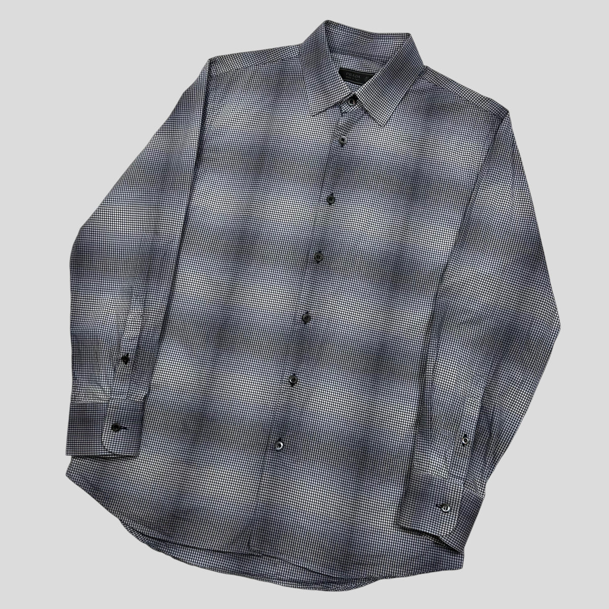 Prada Milano 2009 Shadow Check Print Shirt - M | 41, Black and White
