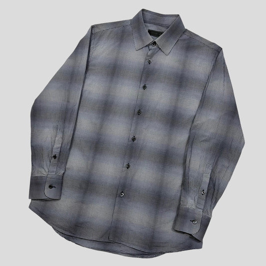 Prada Milano 2009 Shadow Check Print Shirt - M | 41, Black and White