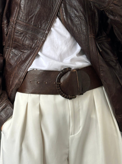 Jigsaw 1990s Chunky Leather Belt - W30-34