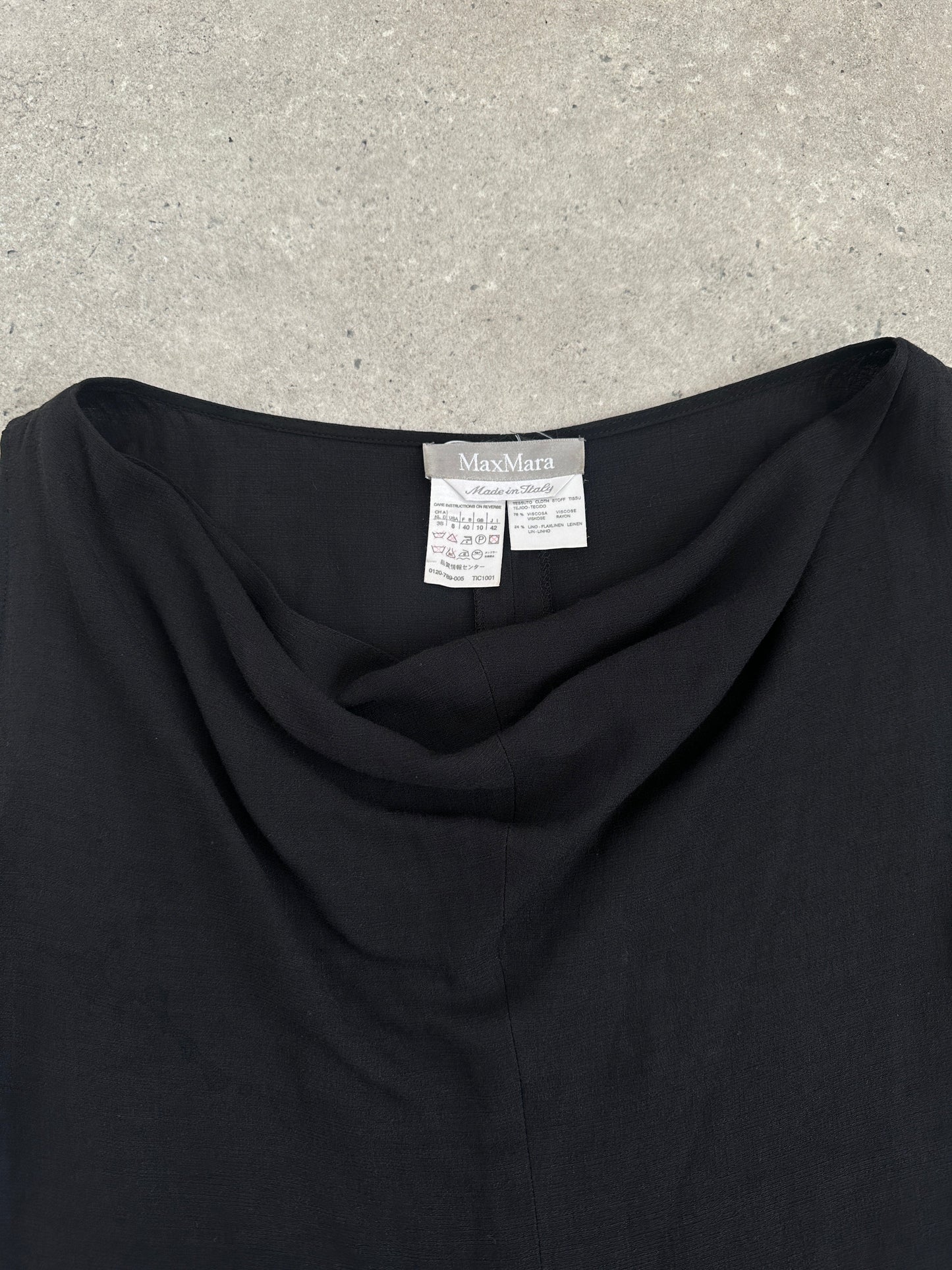 Max Mara Linen Cowl Neck Sleeveless Top - M