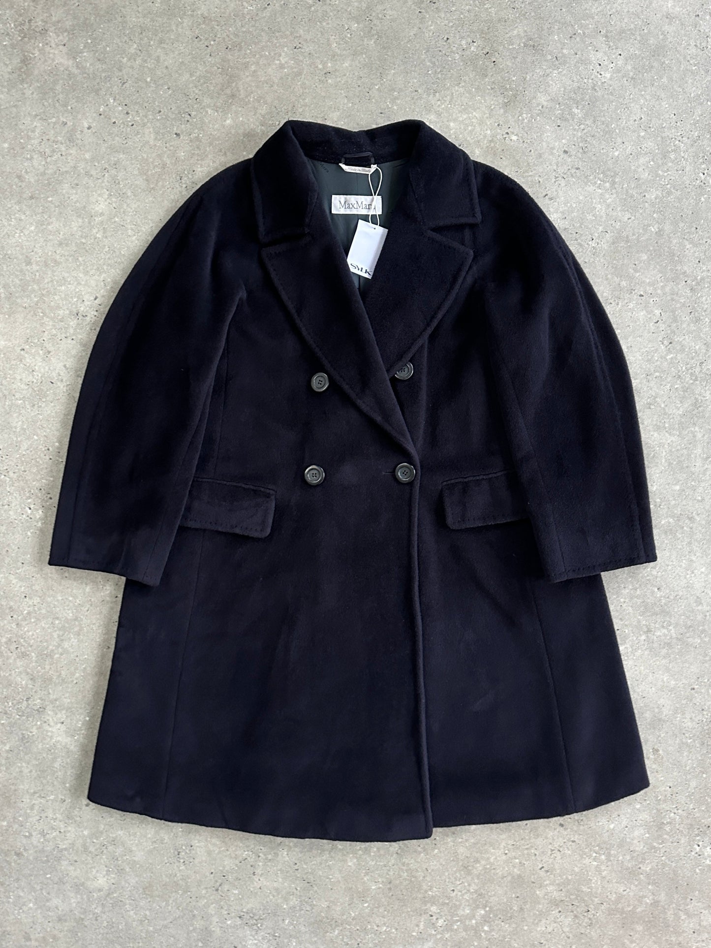 Max Mara Wool Cashmere Double Breasted A-Line Coat - L