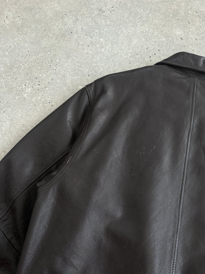 Vintage Boxy Leather Jacket - L