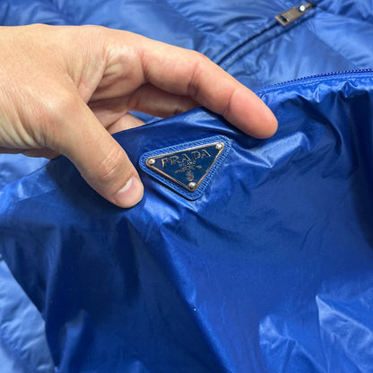 Prada 2013 Lightweight Packable Nylon Down Puffer + Bag - IT50 (M) | Blue