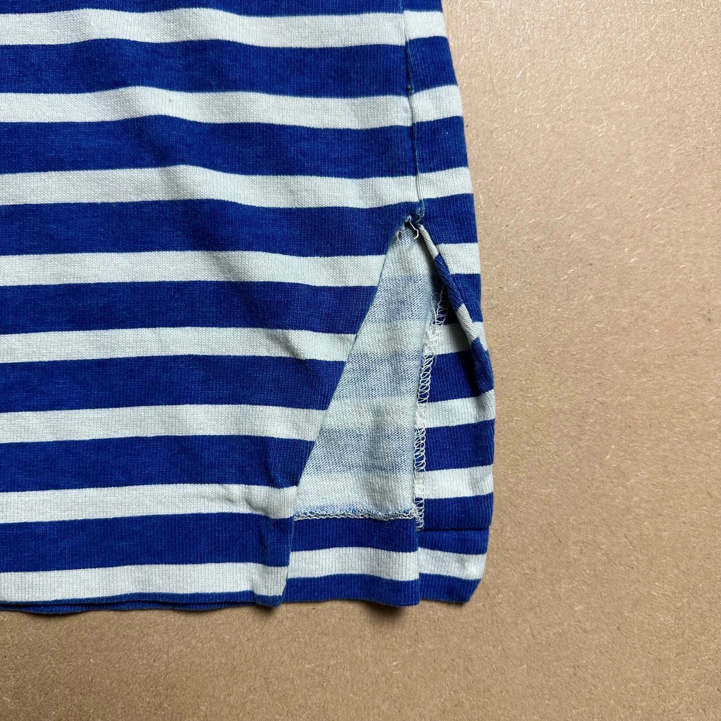 S/S 1992 Cobalt Blue Life Safer Striped Reflective Spell Out T-shirt