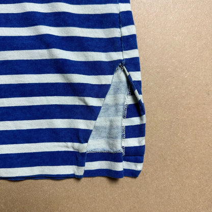 S/S 1992 Cobalt Blue Life Safer Striped Reflective Spell Out T-shirt