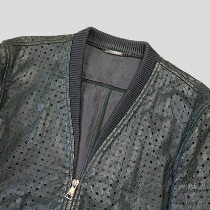 Dolce & Gabanna SS21 Perforated Goat Leather Bomber Jacket - S/M | O/S, Multicoloured