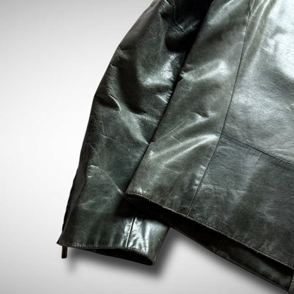 Kenzo Asymmetrical Zip Leather Jacket (1999-2003)
