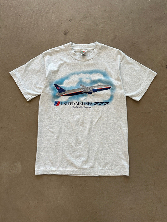 1990’s United Airlines 777 T-shirt - M | Medium, Red