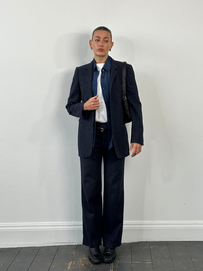 Vintage 1990s Pinstripe Pure Wool Suit - 38R/W28