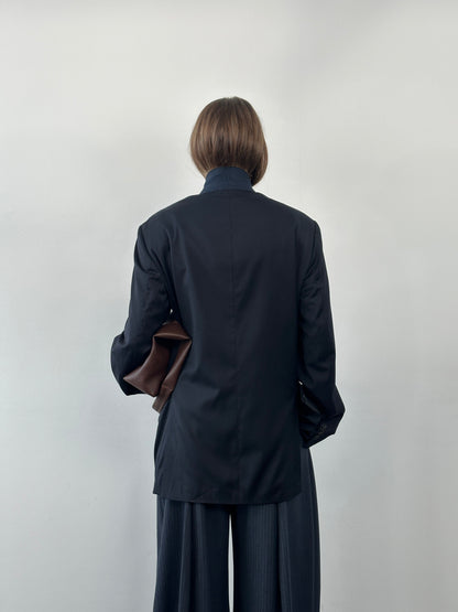 Rene Lezard x Loro Piana 2000s Single Breasted High Neck Wool Blazer - 40L/L